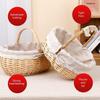 Handmade Wicker Picnic Basket With Handle Picnic Hamper Multi-Purpose Willow Woven Storage Box Outdoor Camping Fruit Basket