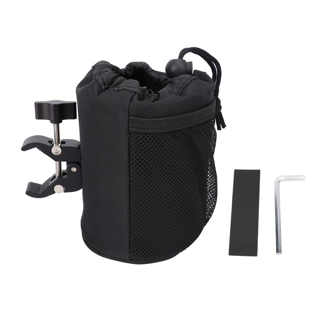 Motorcycle Cup Holder Oxford Fabric Shockproof Water Bottle Holder with Clip for ATV UTV Scooter Boat Kayak Bike