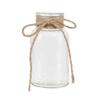 Vaso in Vetro Trasparente con Corda di Juta Naturale Fioriera Rustica in Stile Fattoria per Fiori Freschi, Bouquet Secchi Ornamenti Decorativi per la Casa Boho