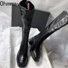 Vintage Thick Heel Women Knight High Boots Fashion Side Zippers Shoes Autumn Winter Ladies Concise Slim Long Botas De Mujer