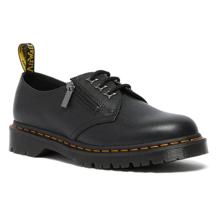 Dr. Martens 1461 Zip Tumbled Leather Fashion Comfortable Casual Shoes Women Shoes Black 26582001