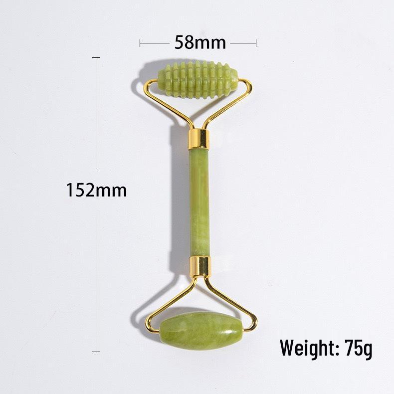 Grüner Xiu Jade Roller & Gua Sha Set - Laser graviert, Universeller Meridian-Massager für den Gebrauch im Schönheitssalon
