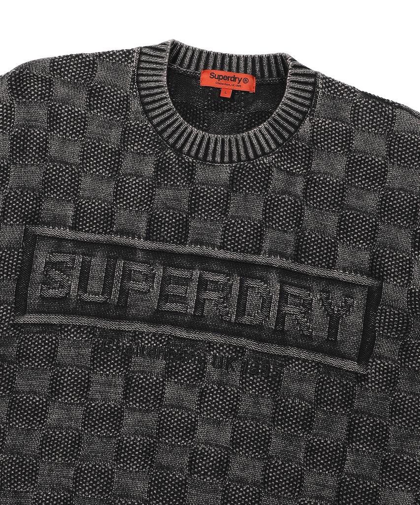 Syupeodeulai Checker Logo Round Knit Black
