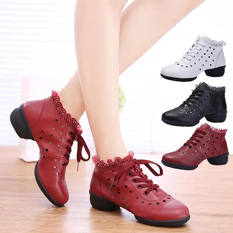 Modischer Jazzschuh für Damen Gummisohle Salsa Tanzschuhe Sneakers Damen Moderner Square Dance Schuh für Damen Lateinische Schuhe