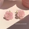 Vacation Rose Flower Earrings Korean Style Women's Jewelry Elegant Flower Stud Earrings  Party