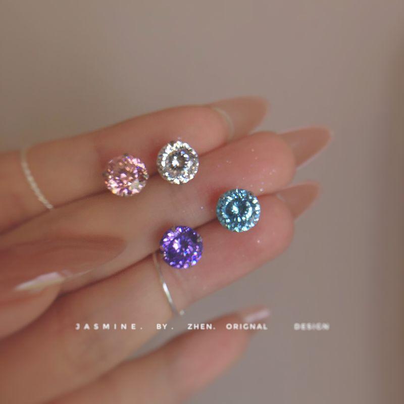 

5A Sterling Silver Bird s Nest Ear Studs Sleep Zircon Bird s Nest White 6mm Single