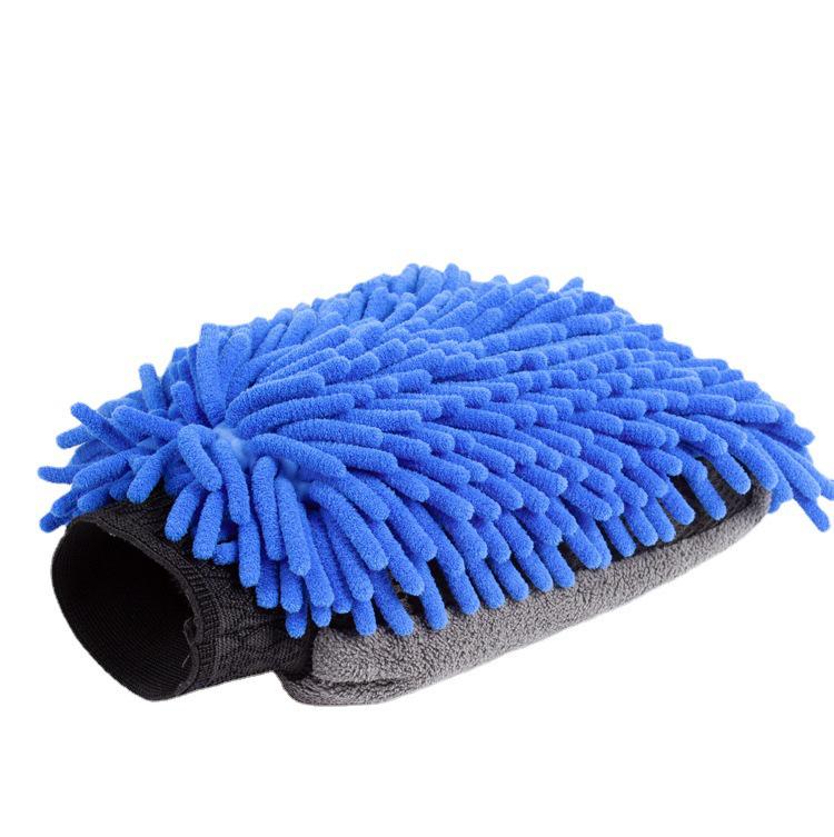 Double-Sided Waterproof Chenille Car Wash Gloves - Long Pile Coral Fleece for Effective Dust Removal