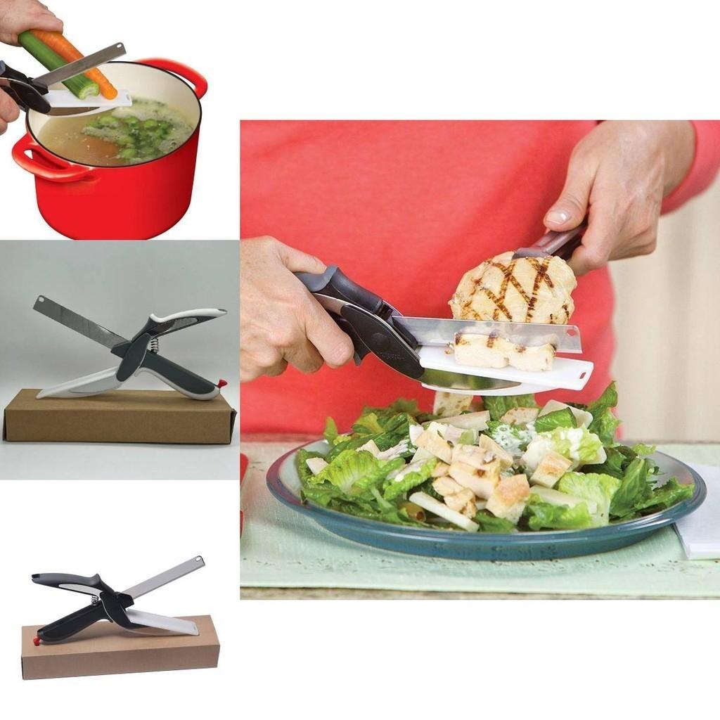 Multipurpose Stainless Steel Kitchen Scissors With Cutting Board Perfect For Vegetables And Baby Food