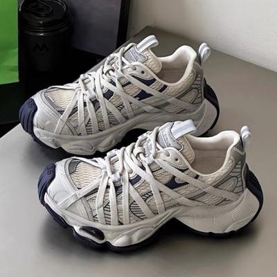 Fashion Platform Soled Lace Up Women Sneakers 2025 New Fashion Comfortable Soft Sports Shoes Outdoor Casual Couple Running Shoes
