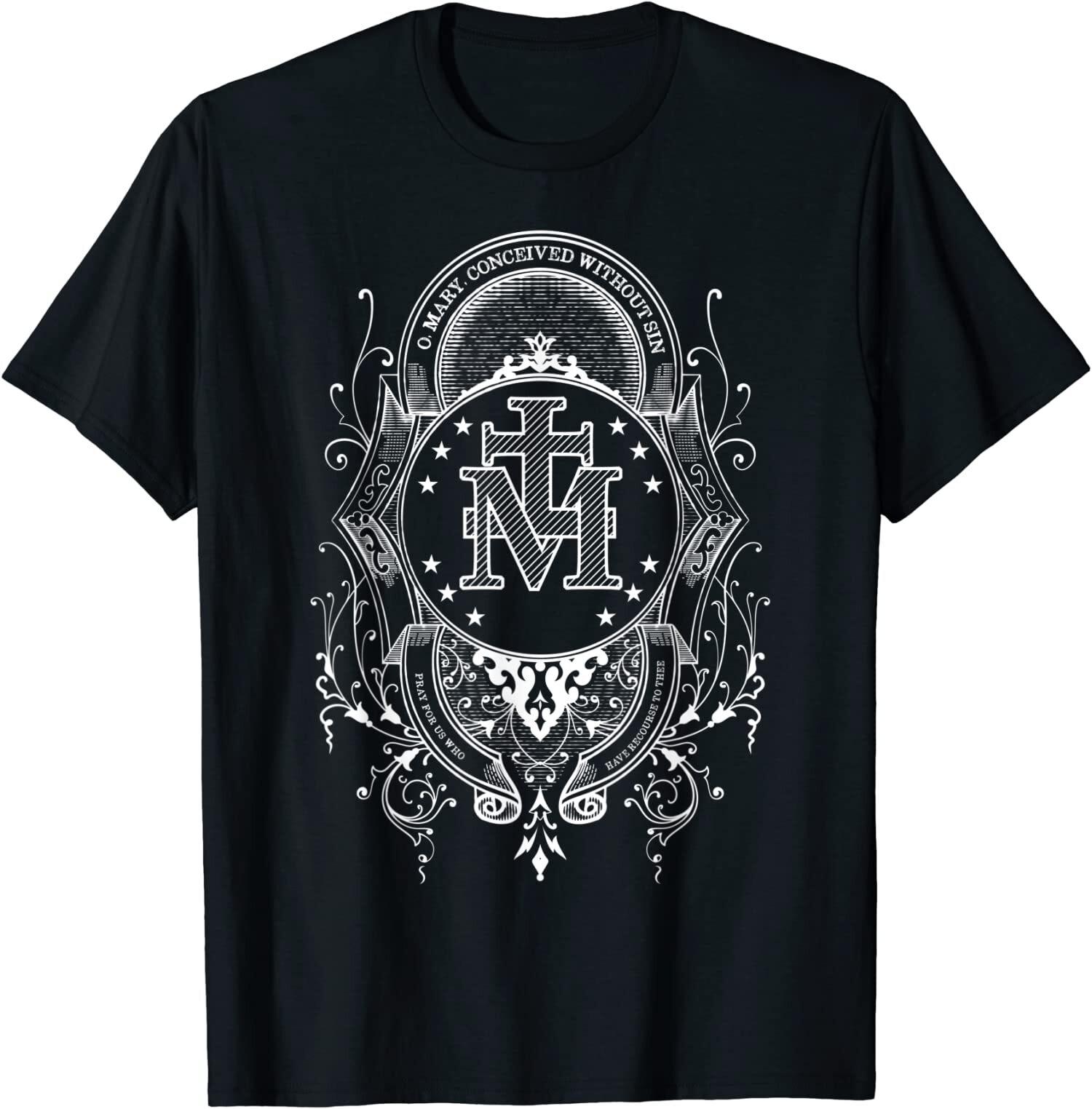 NEW LIMITED Miraculous Medal Our Lady of Grace Blessed Mary Catholic W T-Shirt M
