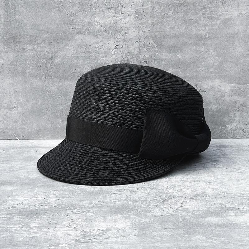 Face Small Age-Reducing Bow Dome Straw Cap Women'S Summer Straw Hat Travel Sun Protection Shade Baseball Hat