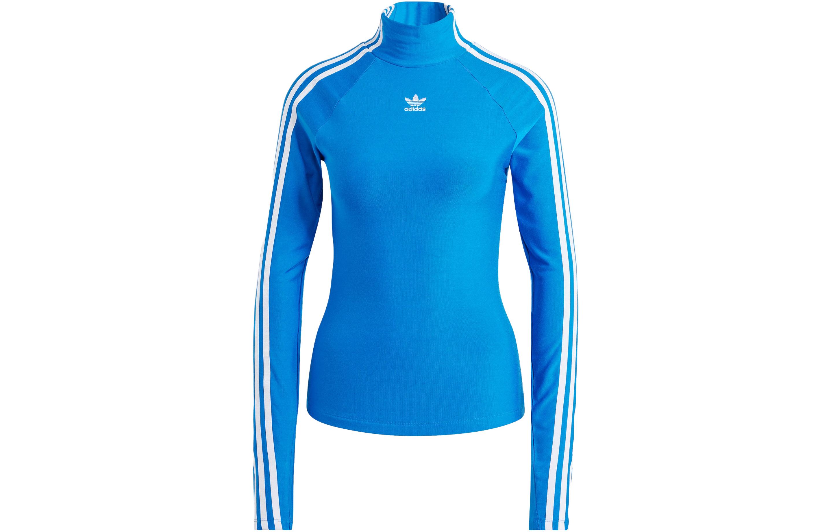 adidas originals Women s Adilenium Tight High-Neck Long-Sleeve Top Blue IV9330 S