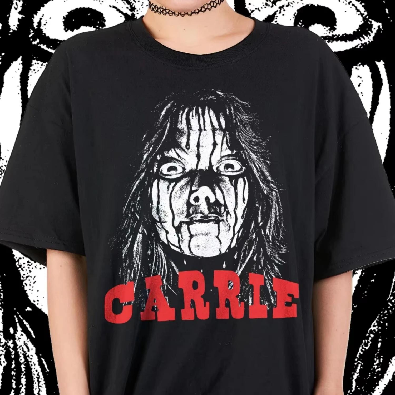 

Carrie Horror Shirt Horror Film Streetwear Top Sissy Spacek Clothing Graphic Short Sleeve Shirt Unisex Men Women All-Season S чёрный