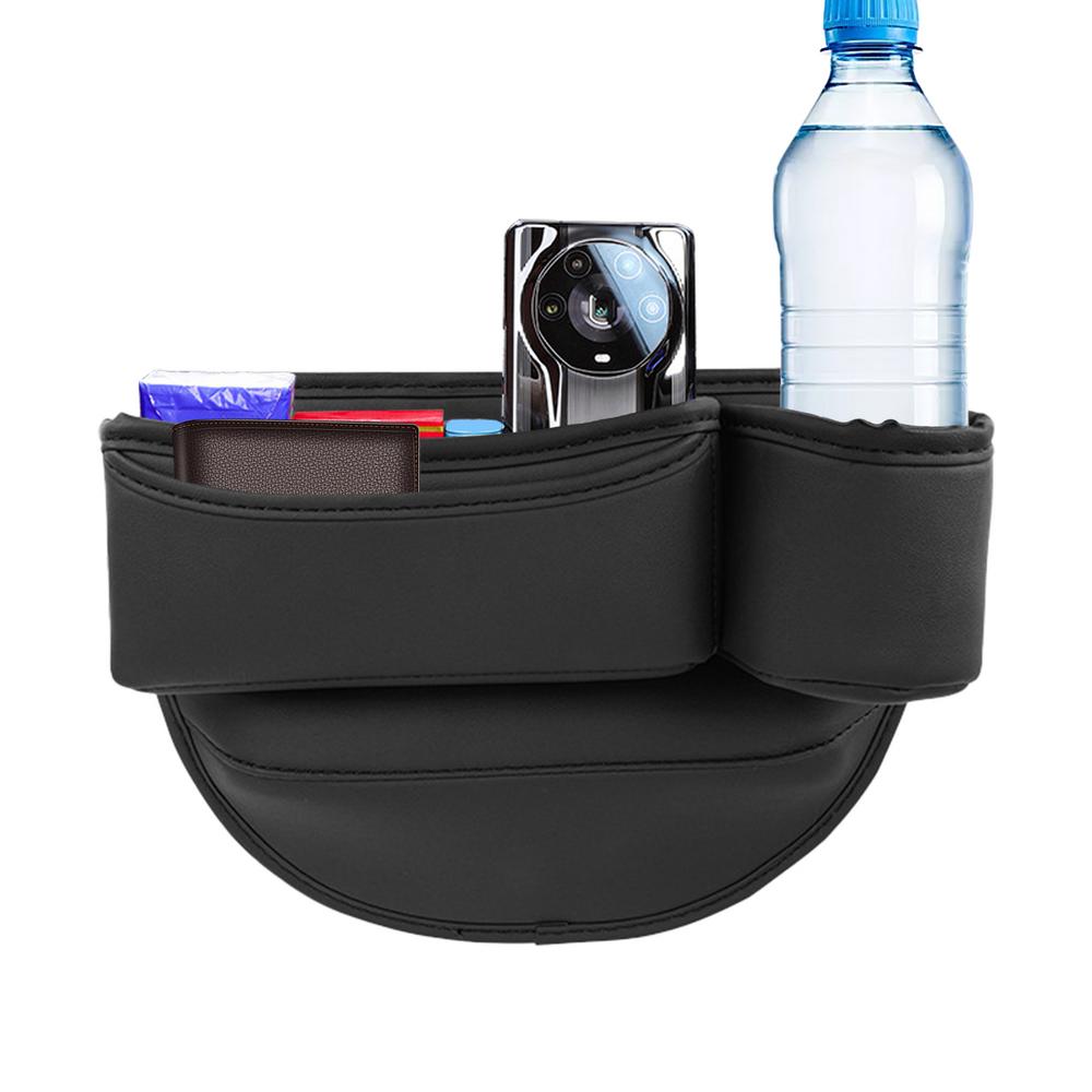 Cup Holder Bag For Car Multifunction Automotive Storage Pocket Faux Leather Console Organizer Console Crevice Filler Car