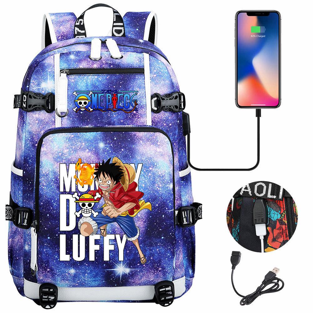 RiMan ONE PIECE Luffy Printed Teen Student School Bag Large Capacity Men's and Women's Leisure Travel Backpack
