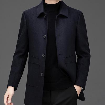 Marken-Premium-Wollmantel für Herren, doppelseitig - Warmer Winter-Business-Casual-Vaters vielseitiger Mantel