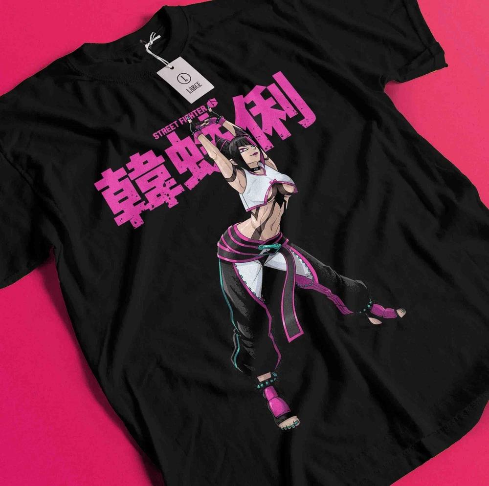 Juri Han Shirt Chun Li Tshirt Street Fighter Anime Gift Cammy Ken Unisex Tee S