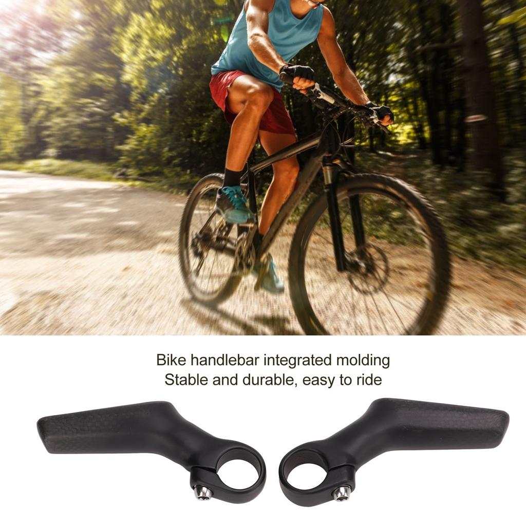Mountain Bike Handlebars Bar Ends 1 Pair Carbon   3K L Shape Ergonomic Road Bike Bar Ends for 22.2mm Bike Handlebar