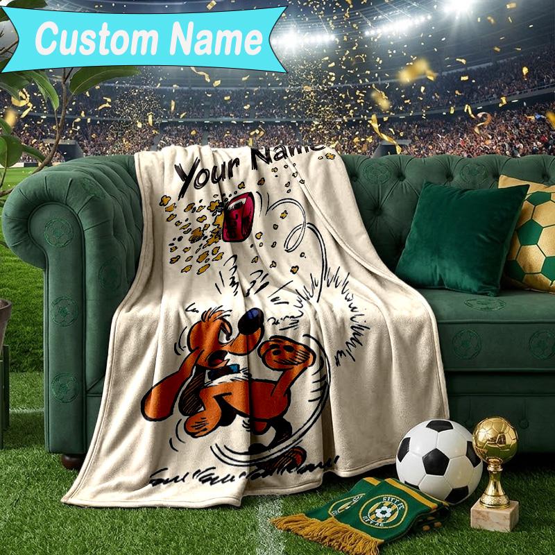 Custom Name Blanket Dog Boule Blanket Bedding Blanket for Travel, Camping, Living Rooms, Offices, Sofas, Fan Christmas Gift
