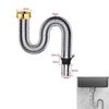 40/60Cm Stainless Steel Bathroom Kitchen Sink Siphon Waste Drain Flexible Pipe Hose Home Retractable Drainage Tube