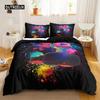 Spiele Bettbezug Set Farbverlauf Gaming Bettdeckenbezug für Kinder Teenager Gamepad Tagesdecke Bezug Neon Spiele Polyester Quiltbezug