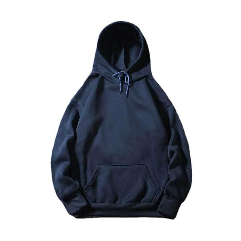 In Stock 2024 Women's Solid Color Loose Fit Hooded Sweatshirt with Plus Velvet for Autumn & Winter