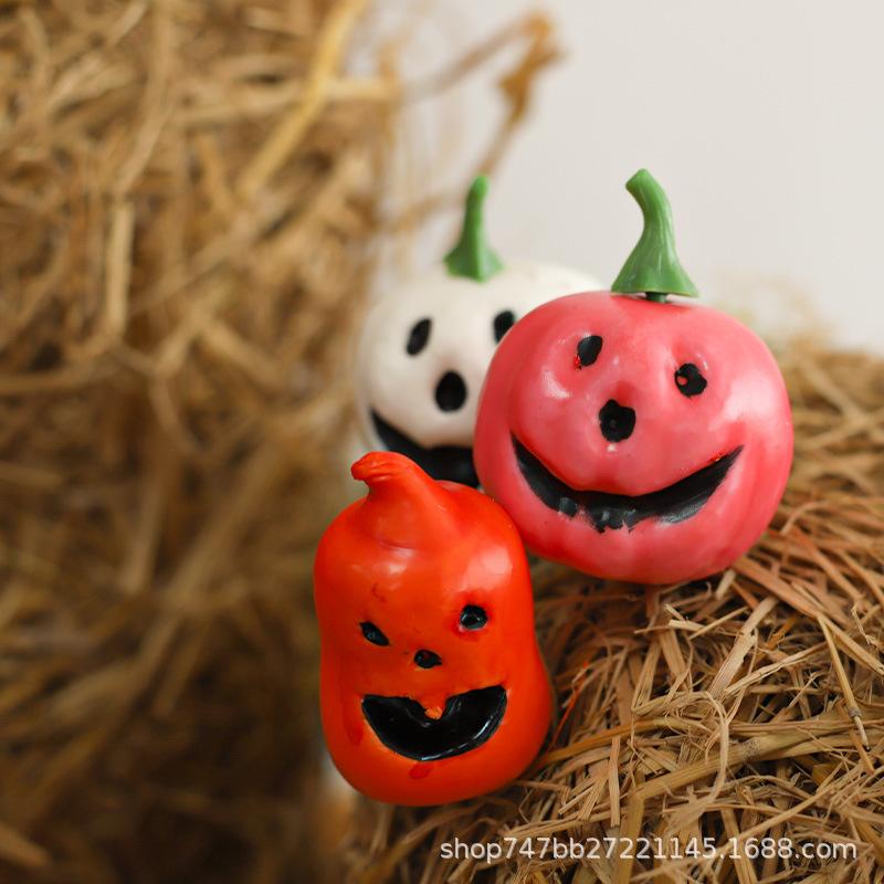 12pcs/set Halloween Foam Decor Set Simulated Small Pumpkin Maple Leaf Pinecone for Party Props Photo Shooting Home Decoration