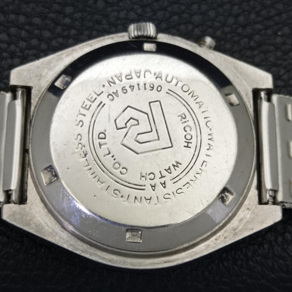 AUTOMATIC VINTAGE RICOH R31 JAPAN MENS SILVER COLOR DIAL WATCH A701928-5 R207-a701928