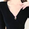 Literary And Fresh Oil Dripping Flower Small Brooch Women'S Cardigan Anti-Light Fixed Clothes Pin Versatile Corsage Tide