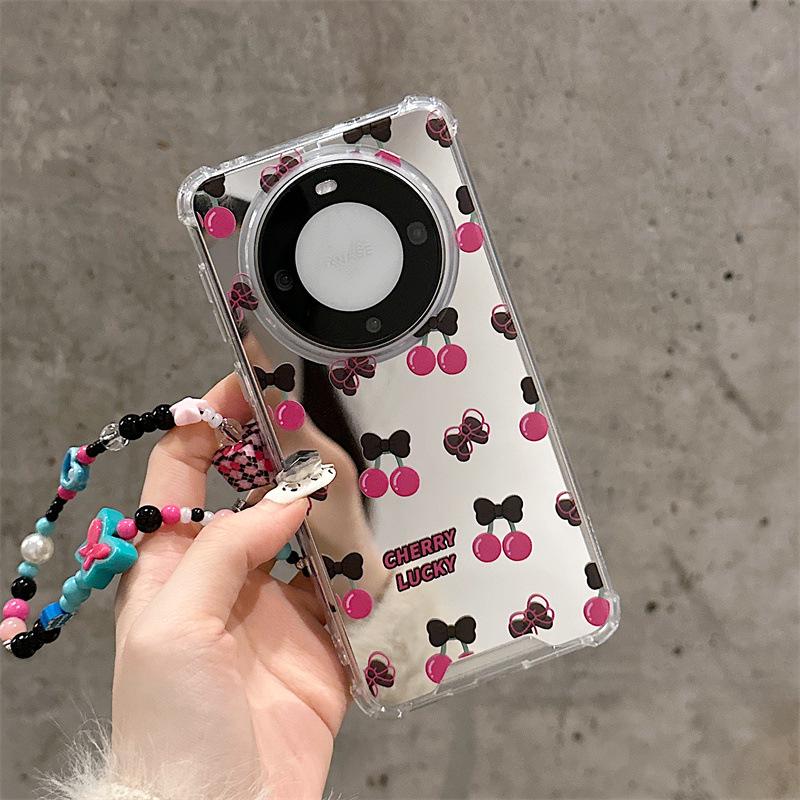 Huawei Mate60/Mate40 Pro Phone Case, Compatible with P60, Nova11/10/9, Ins Style, Mirror Finish and Bracelet Design