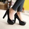 Elegantes Zapatos de Plataforma de Tacón Alto para Mujer Primavera Sexy Zapatos de Salón Patente Azul Rosa Negro con Tacón Fiesta Boda Zapatos Femeninos Talla Grande 45