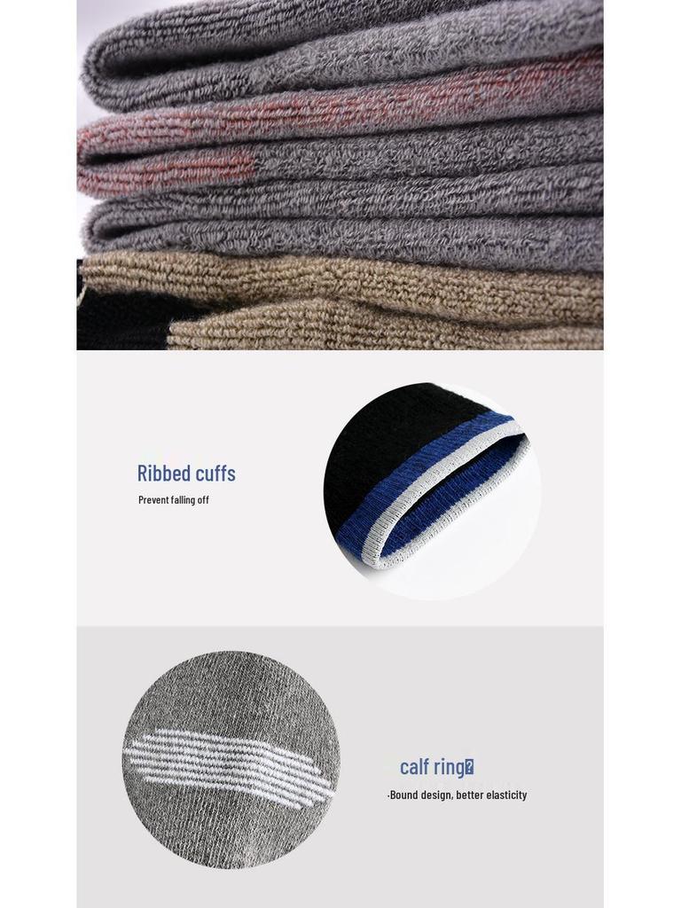 Unisex Mid-Calf Merino Wool Socks: Thickened, Warm, Full Terry for Winter Skiing, Hiking, and Mountaineering.