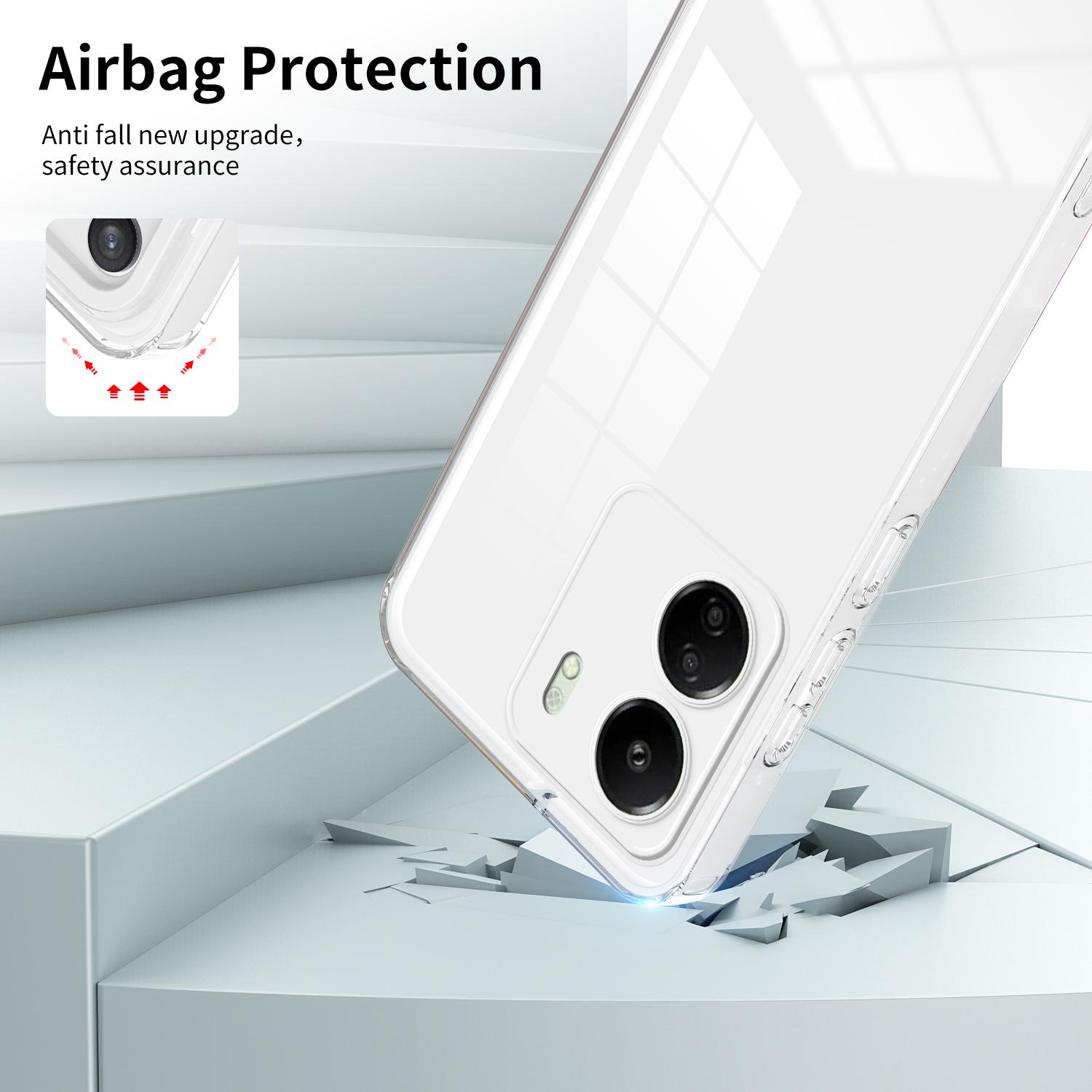 

For Xiaomi Redmi 13C 4G/Poco C65 4G Clear Case TPU+PC Phone Cover White
