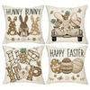Easter Bunny Truck Egg Pillow Covers - Farmhouse Spring Summer Indoor Outdoor Home Decor