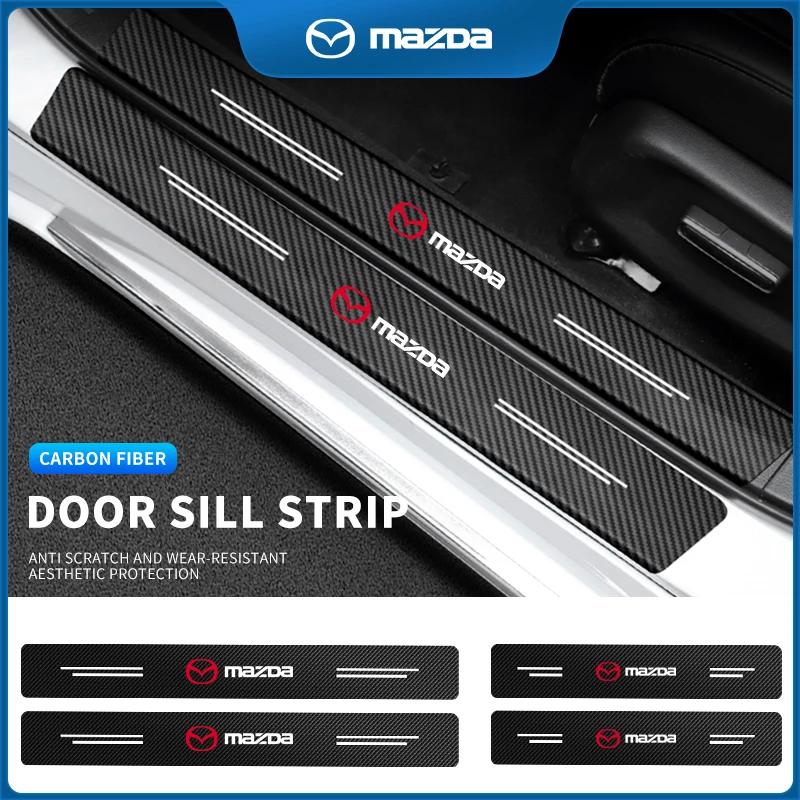 4PCS/set Carbon Fiber Car Sticker Auto Door Threshold Waterproof stickers For Mazda 3 6 Atenza Axela Demio CX3 CX5 MP MS RX8