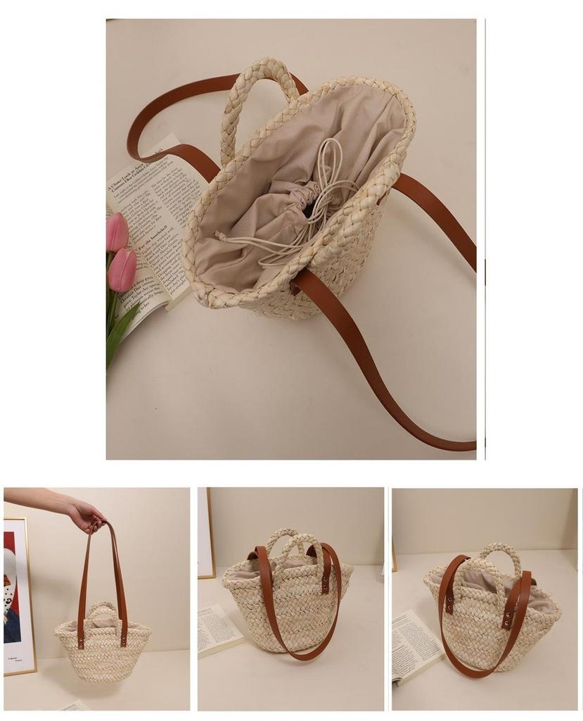 New Fashion Corn Husk Woven Bag Sweet And Fresh Style Handmade Woven Bag For Women Medium Size