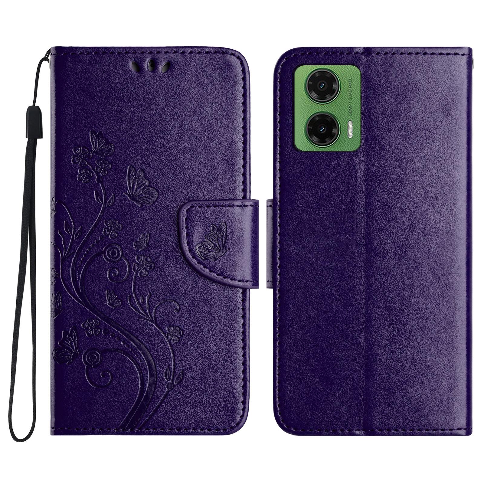 

For Motorola Moto G35 5G Case Imprinted Mini Butterfly Leather Wallet Phone Cover F