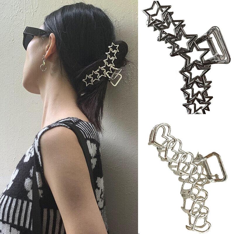 Large Metal Star Hair Claw Clip Irregular Hairpins Punk Style Silver Hair Claw&