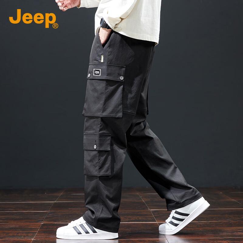 JEEP Men's Multi-Pocket Straight-Leg Cargo Pants