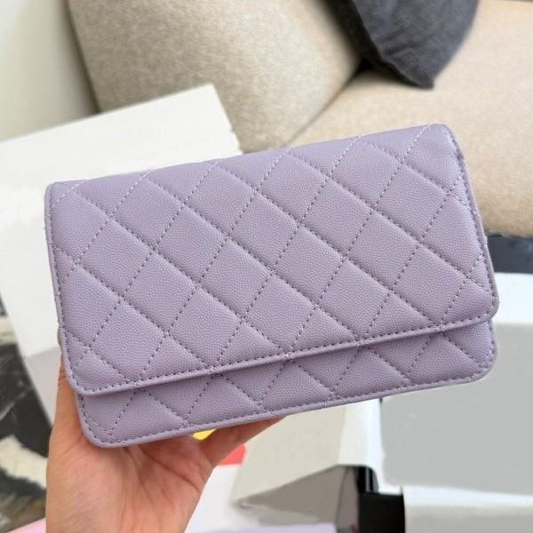 25 New WOC Chain Bag Caviar Rhombus Chain Bag Women's Bag Daily Commuting Out Shoulder Oblique Span Bag