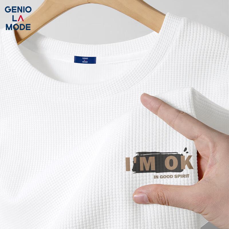 

GENIOLAMODE Men s Waffle Knit Short-Sleeve T-Shirt 3XL