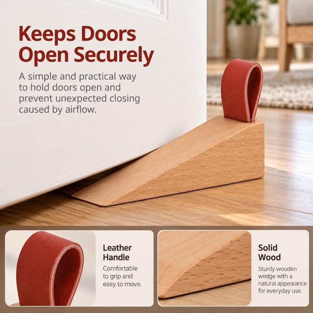 Solid Wood Door Wedge Rubber Pad Door Holder New Door Stop Wedge Living Room Hotel