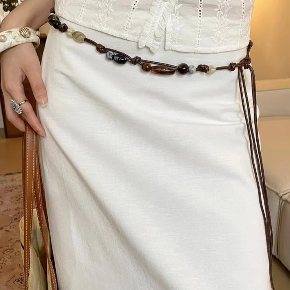 Bohemian Women's Waist Chain Woven Beaded Skirts and Jeans Belt Waist Rope Waist Belt Decoration