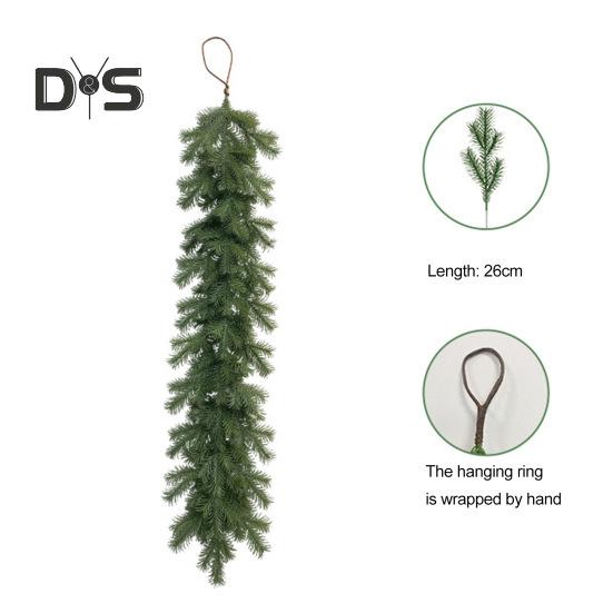 2 Pcs Artificial Pine Needle Garland Realistic Handmade Pine Branches Holiday Hanging Greenery Garland for Christmas Door Mantel Decor