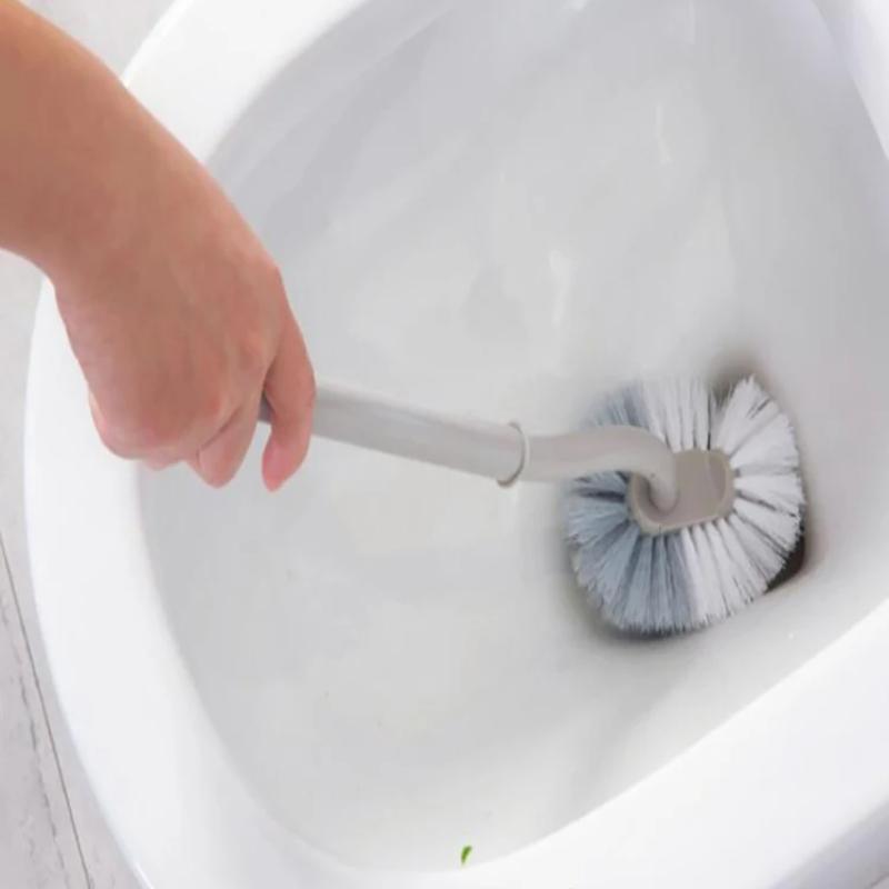 Toilet Plastic Curved Long Handled Toilet Brush Creative Toilet Cleaning Brush No Dead Angle Soft-Bristled Toilet Cleaning Brush