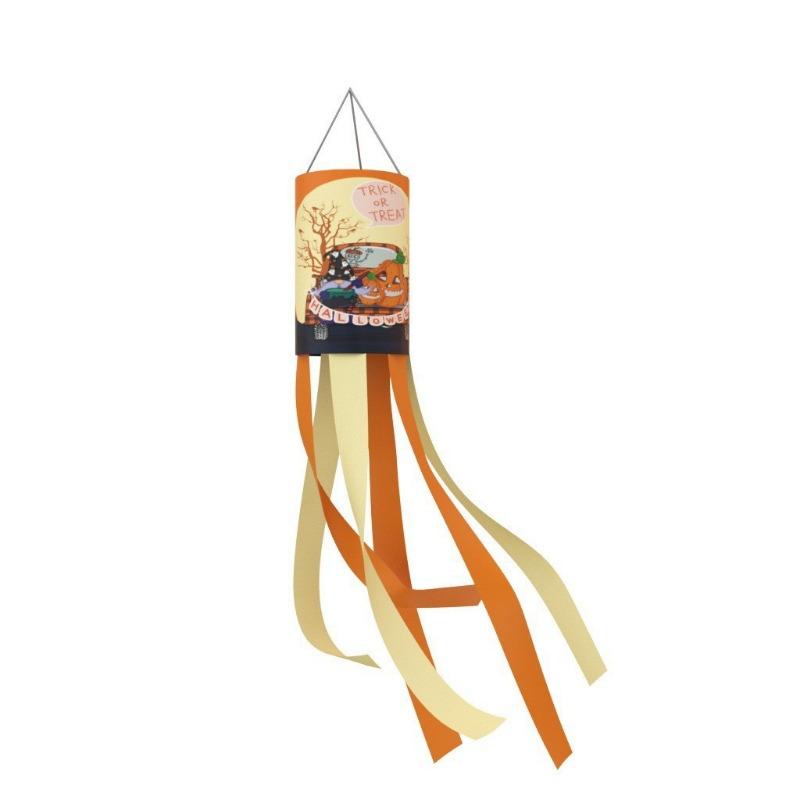 1pcs Halloween Windsock Ghost Flag Polyester Hanging Garden Decoration for Festival Party Windsock Banner Garden Decoration