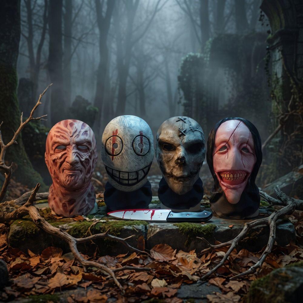 Scary Design Cosplay Mask Stretch Mesh Horror Mask Ghost Face Full Face Mask Performance Show
