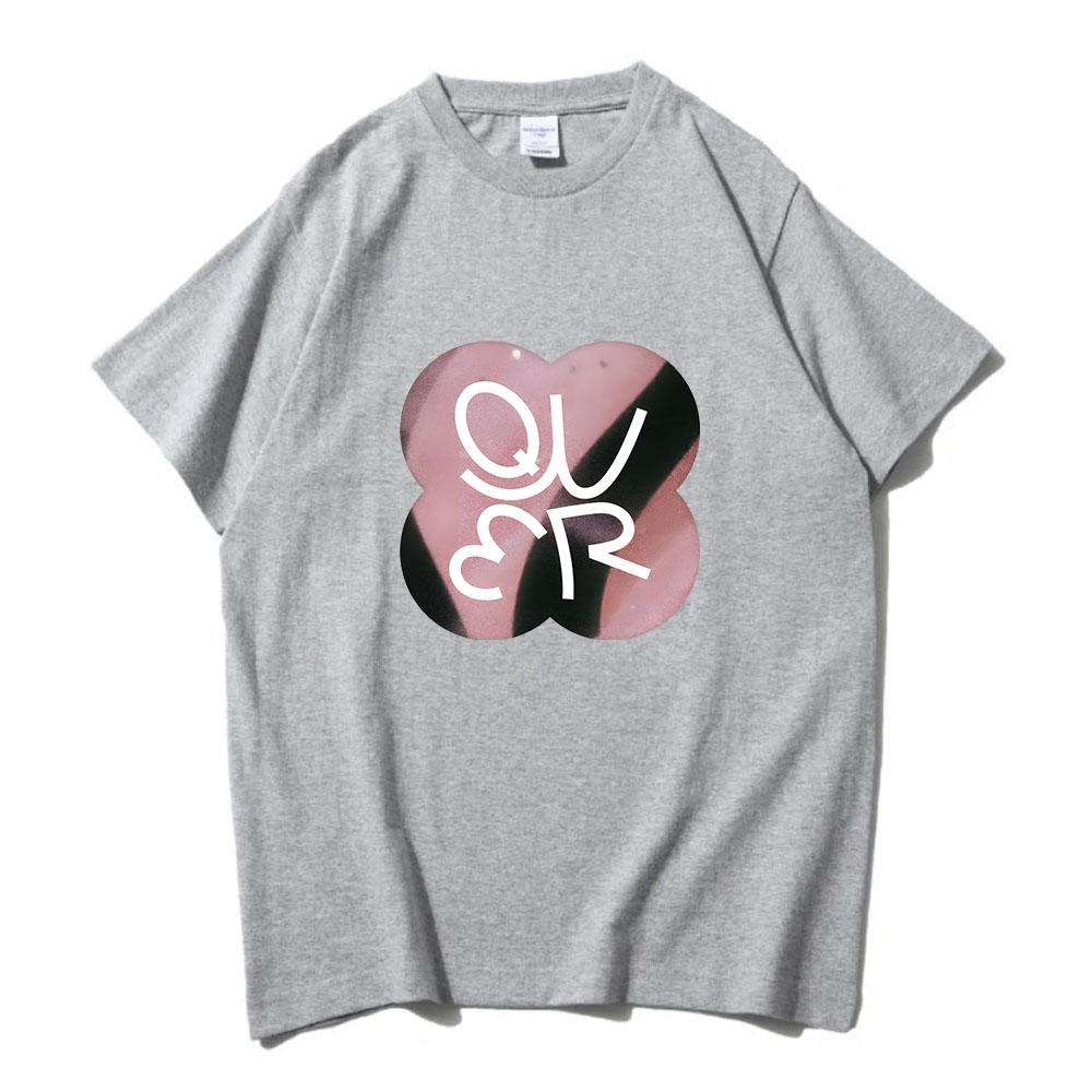 QWER Band Tshirts for Fans Casual Summer Cotton Comfortable Teeshirt Women Unisex Unisex Oneck Tshirts Streetwear Korean