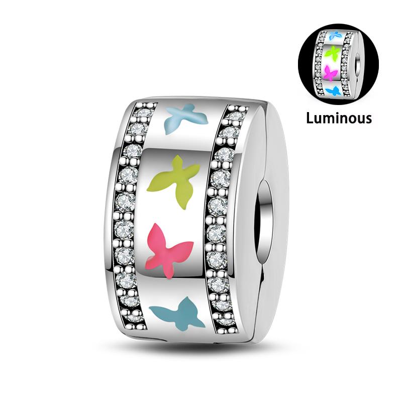 Charm Bead Components Compatible With Pan Copper Metal Firefly Ocean Star Butterfly Glowing Changing Color Trendy Authentic Original Bracelets Do It