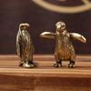 Funny Brass Standing Little Penguin Statue Desktop Decorative Trinkets Creativity Marine Animal Cute Craft Collection Children